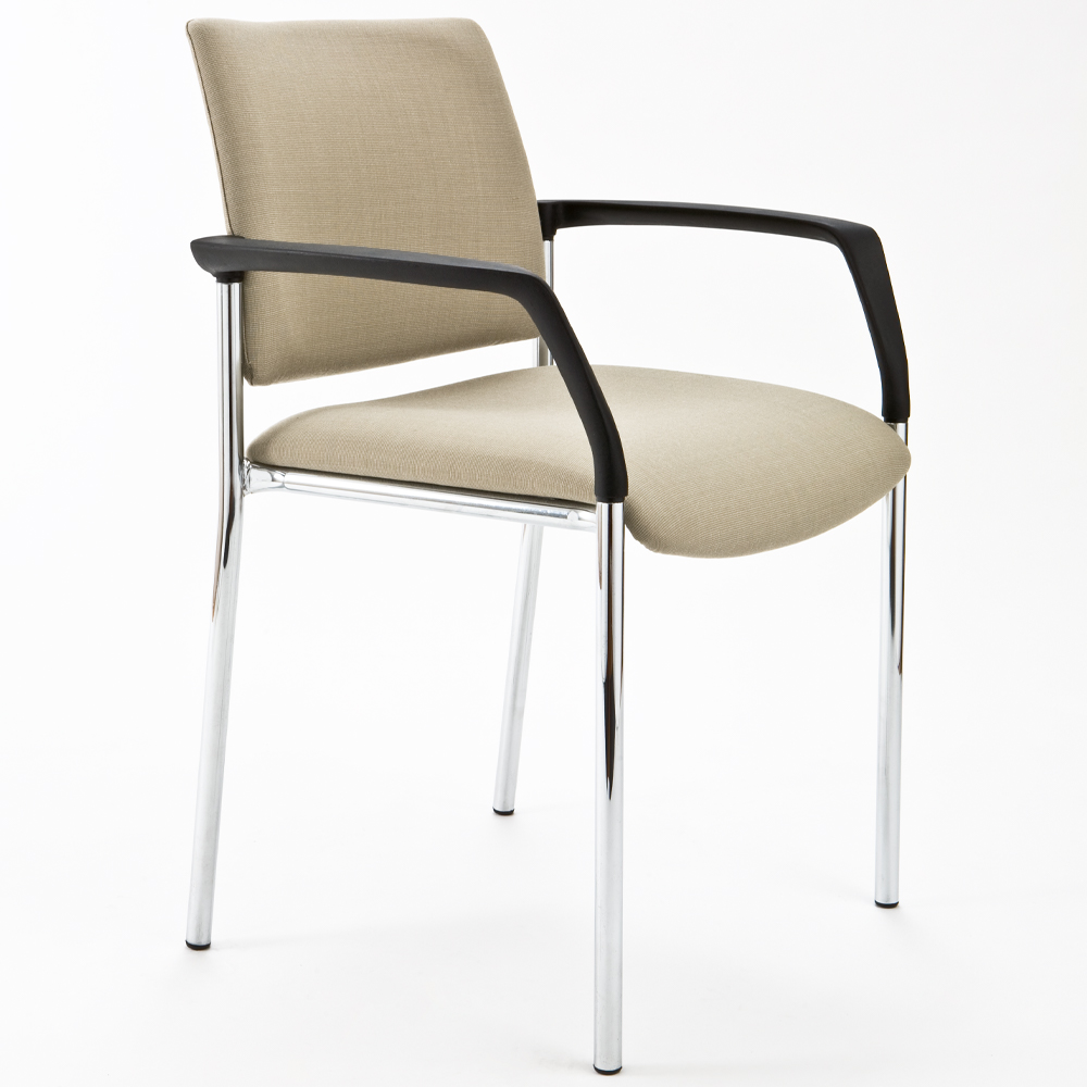 With Arms | Chrome Frame | Leather Upholstered