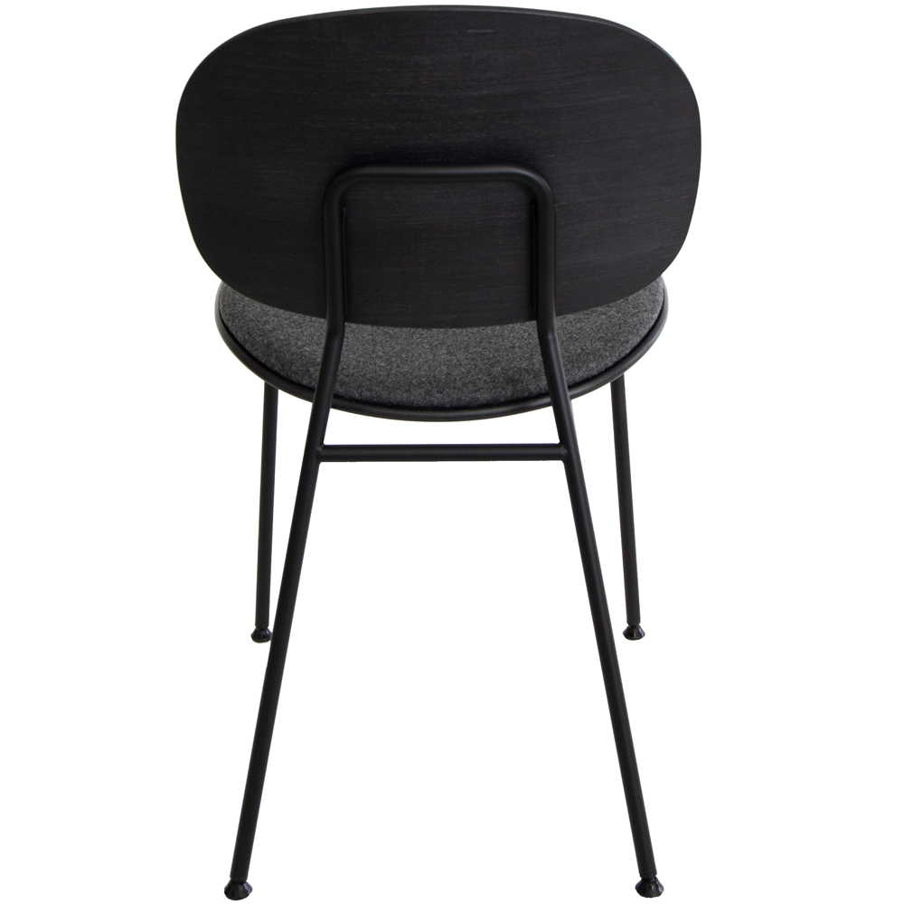 Oak Stained Black | Black | Seat Upholstered