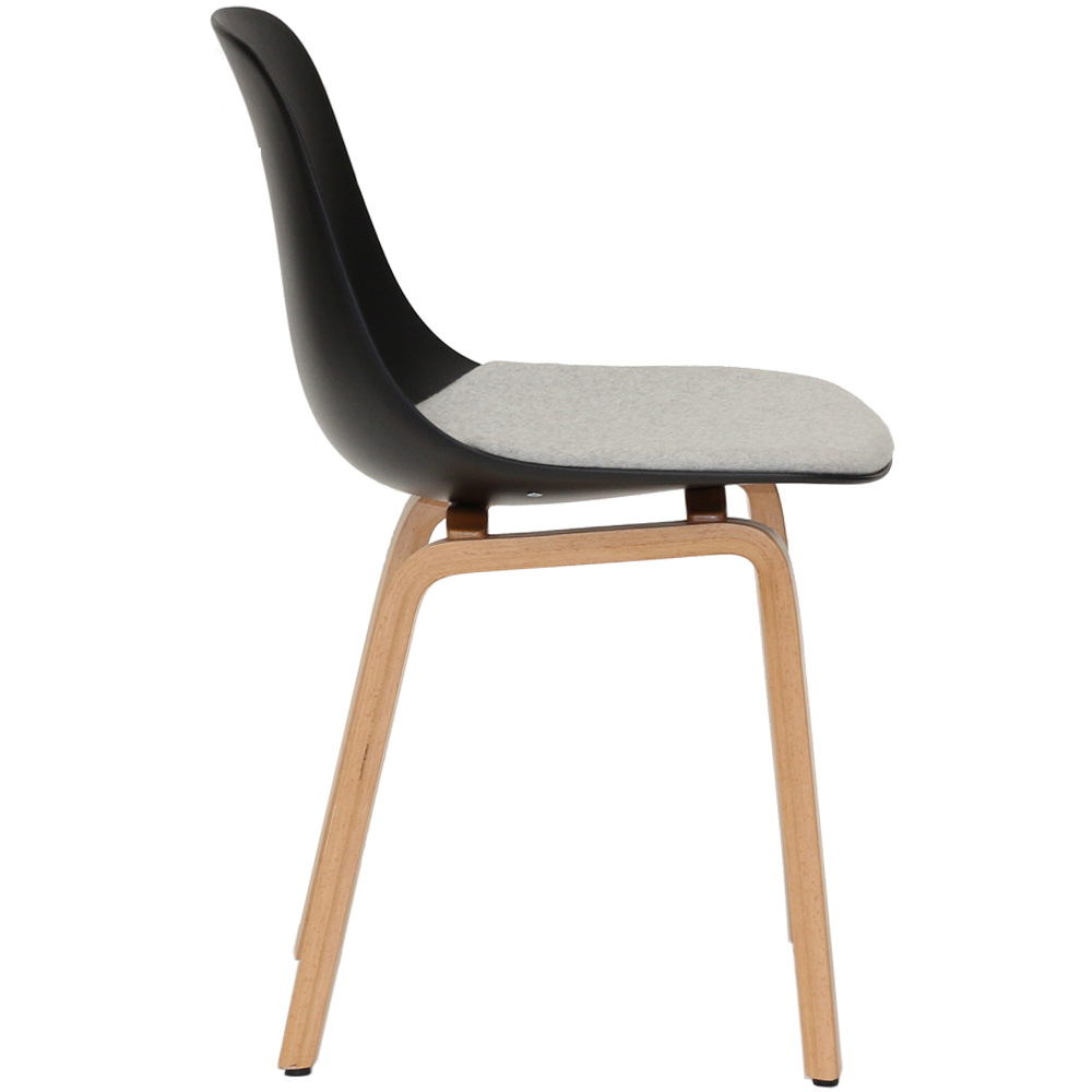 Oak Natural | Black | Fabric Seat Upholstered