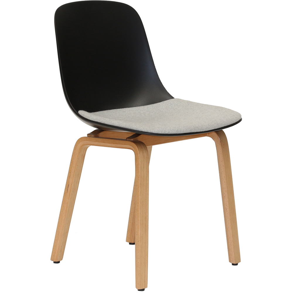 Oak Natural | Black | Fabric Seat Upholstered